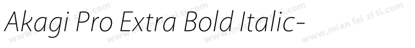 Akagi Pro Extra Bold Italic字体转换
